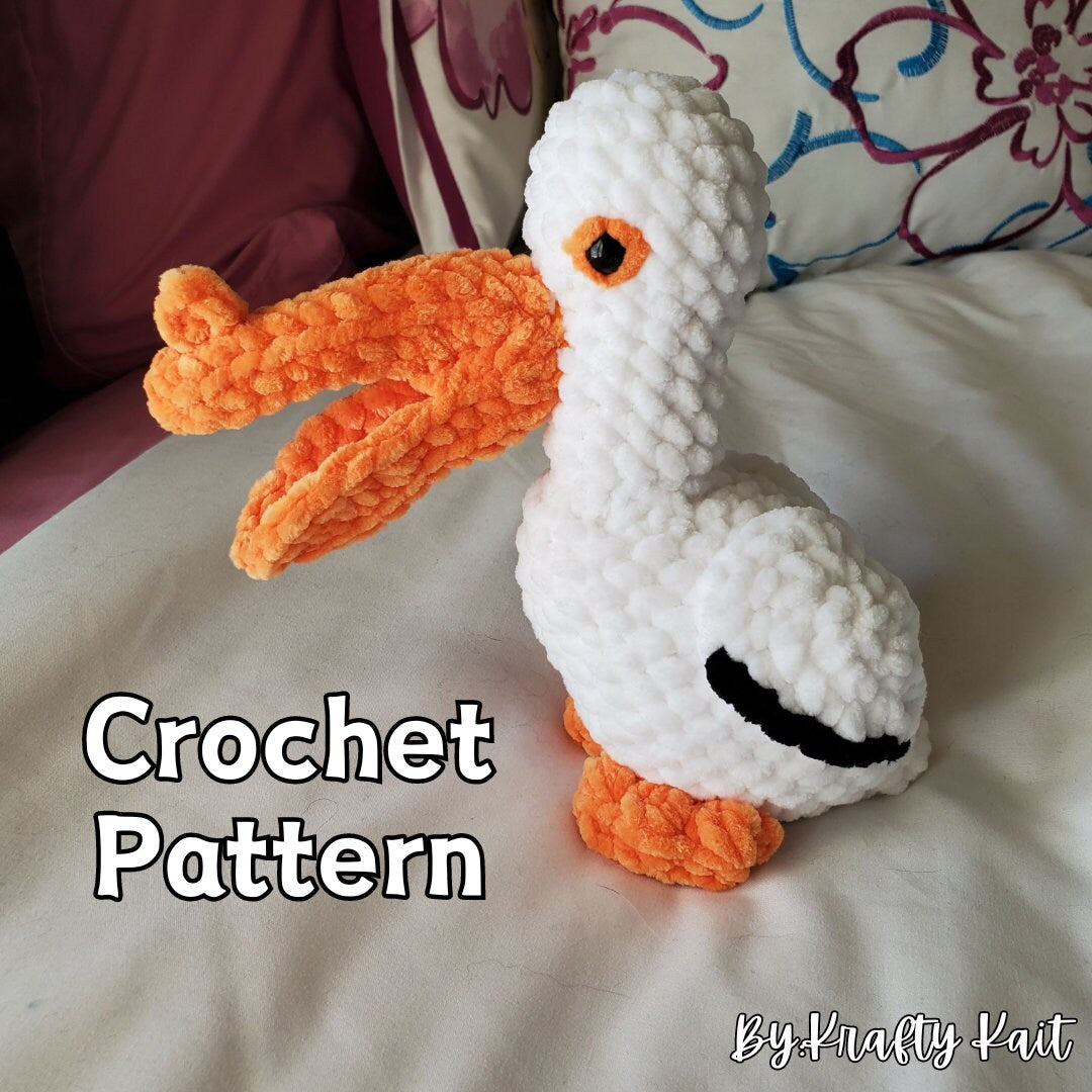 Crochet PATTERN: White Pelican Plushie