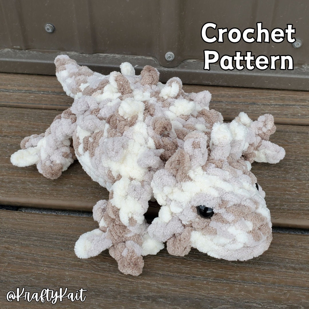 Crochet PATTERN: Low-Sew Horned Lizard - Horny Toad - Horned Frog
