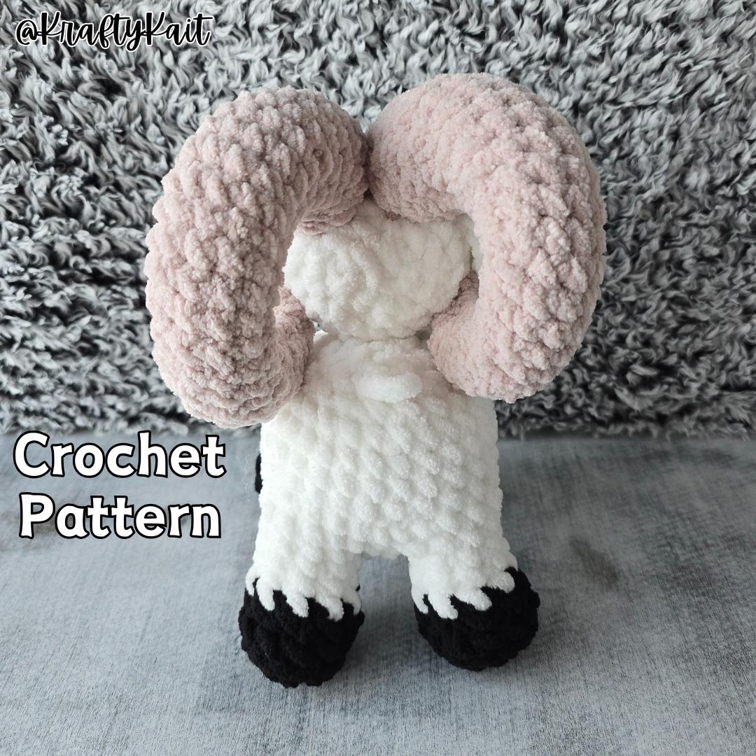 Crochet PATTERN: Bighorn Sheep - Dall Sheep - Standing Ram - Aries Plushie