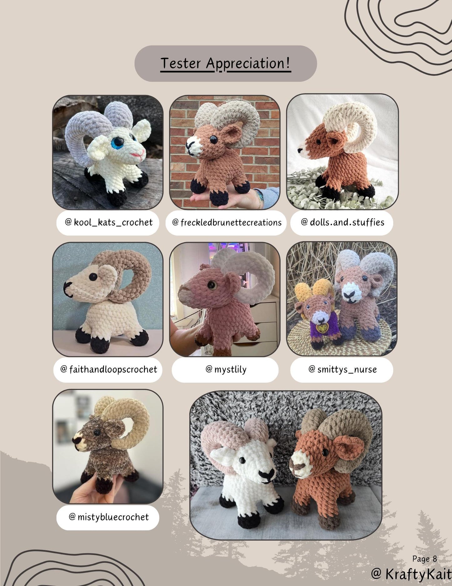 Crochet PATTERN: Bighorn Sheep - Dall Sheep - Standing Ram - Aries Plushie