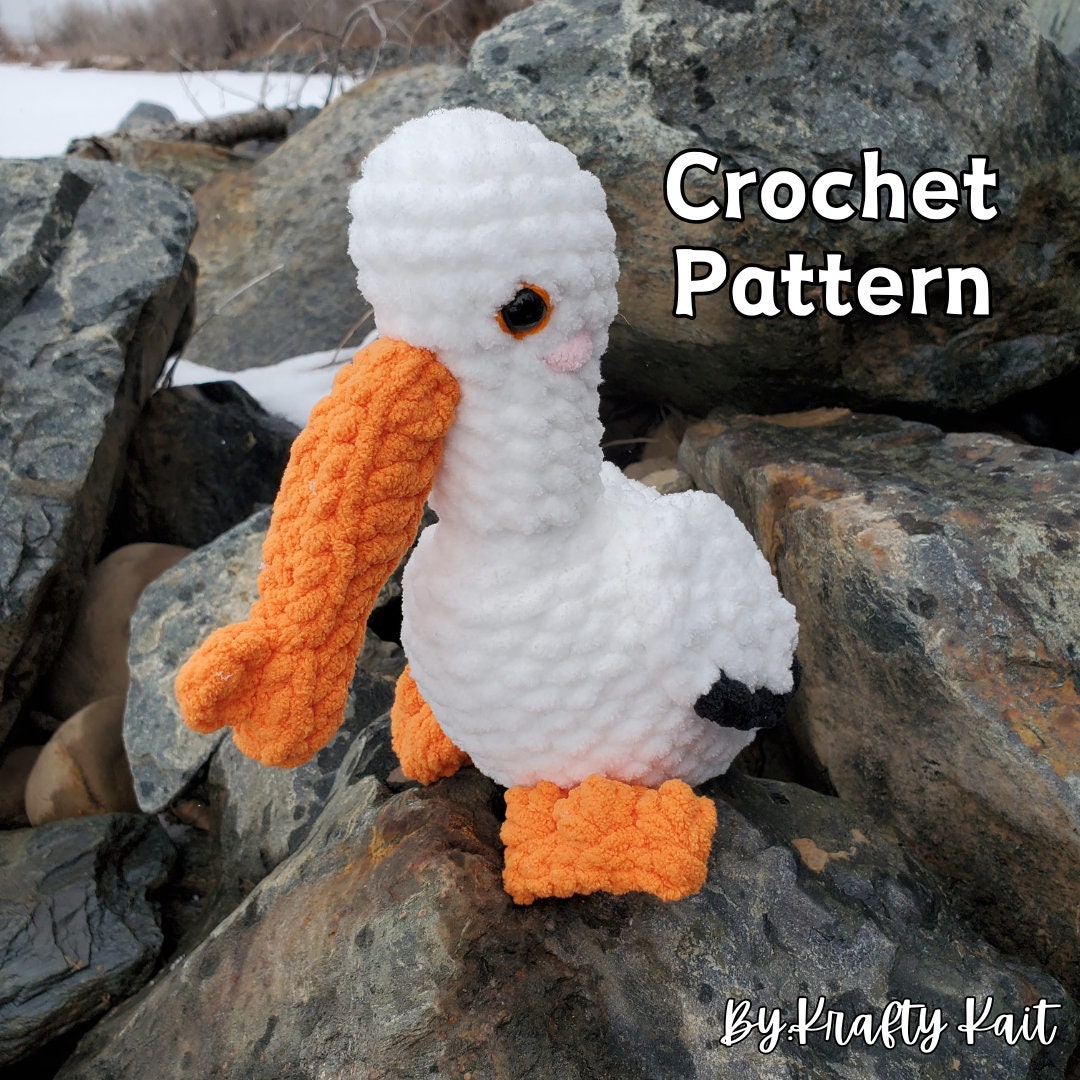 Crochet PATTERN: White Pelican Plushie