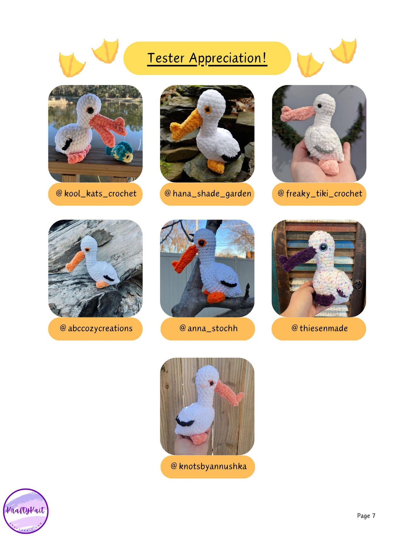 Crochet PATTERN: White Pelican Plushie